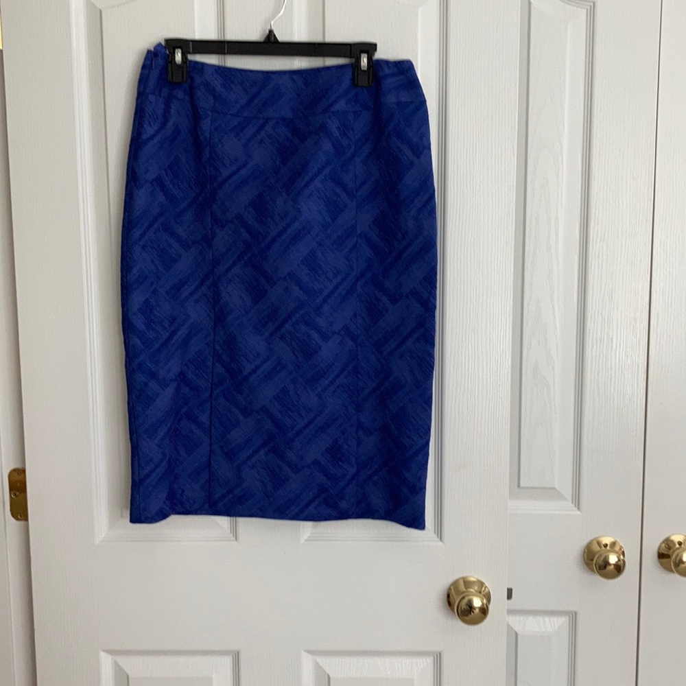 Lafayette 148 New York Royal Blue Textured Pencil Skirt